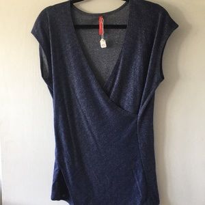 Ruby Ribbon Sparkle v-neck top